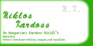 miklos kardoss business card